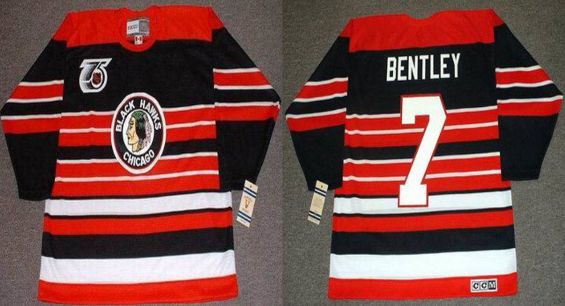 2019 Men Chicago Blackhawks 7 Bentley red CCM NHL jerseys
